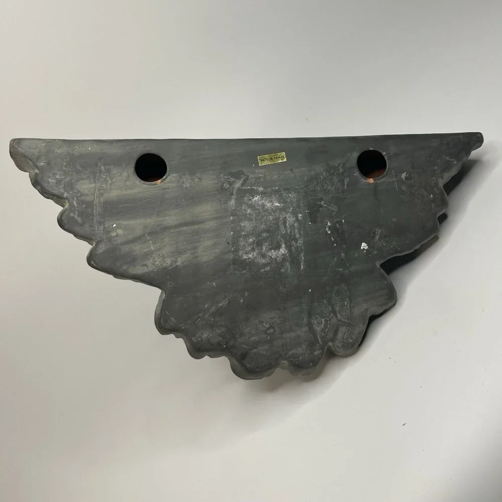 Gargoyle w Wings Face Head Gray Pottery Shelf Decor Head 10